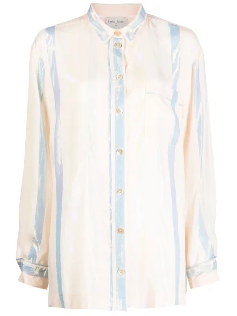 Forte Forte satin-finish striped shirt
