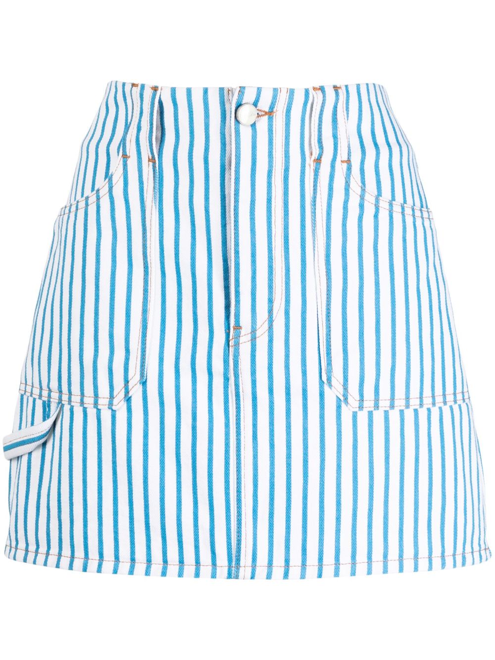 GANNI Striped Denim Skirt - Farfetch