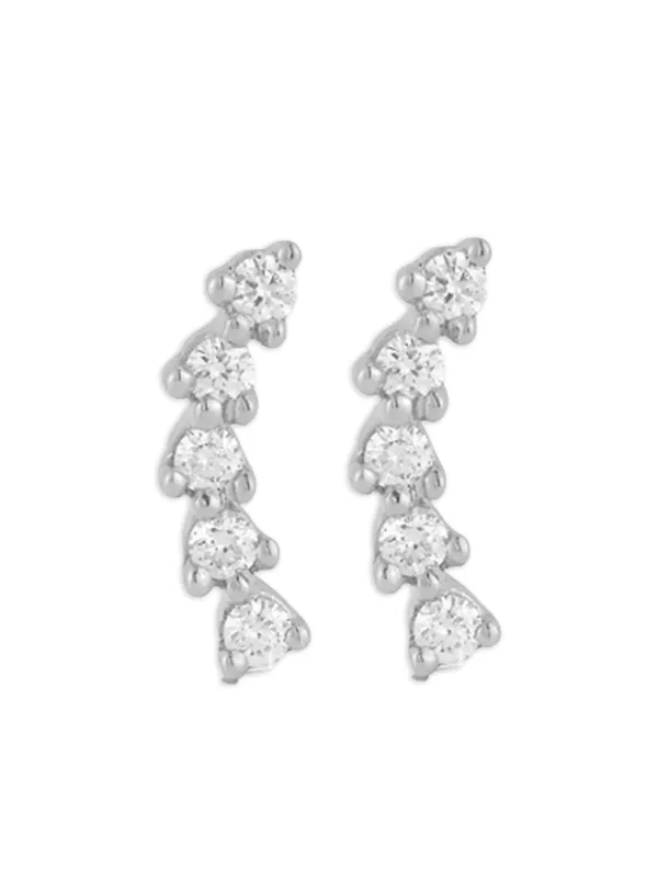 White gold cheap crawler earrings