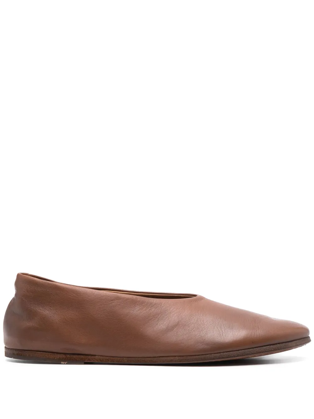 Marsèll almond-toe leather ballerina shoes | Brown | Image 1