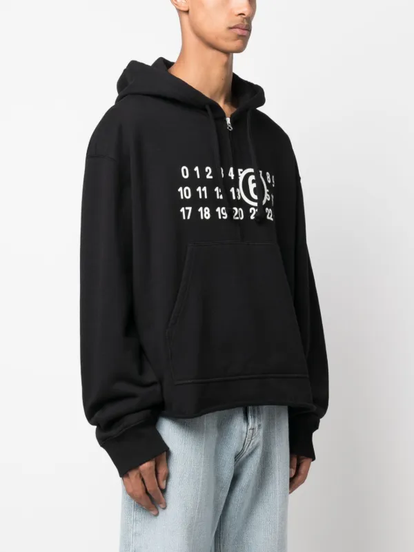 MM6 Maison Margiela logo print half zip Hoodie Farfetch