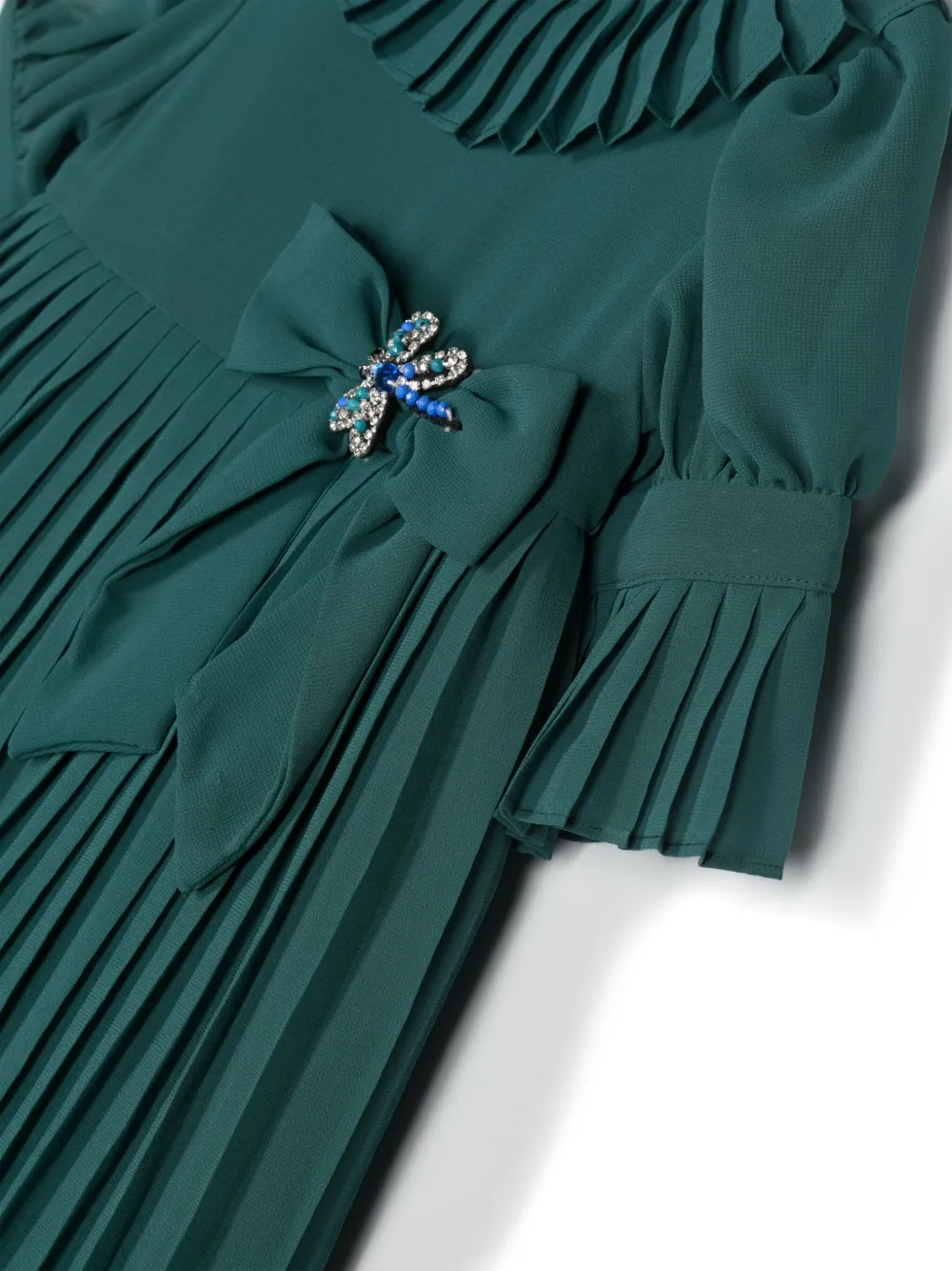 Patachou Jurk met strikdetail Groen