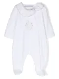 Patachou embroidered-motif ruffle-collar pajamas - White