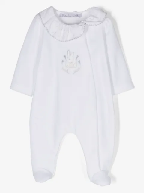 Patachou embroidered-motif ruffle-collar pajamas