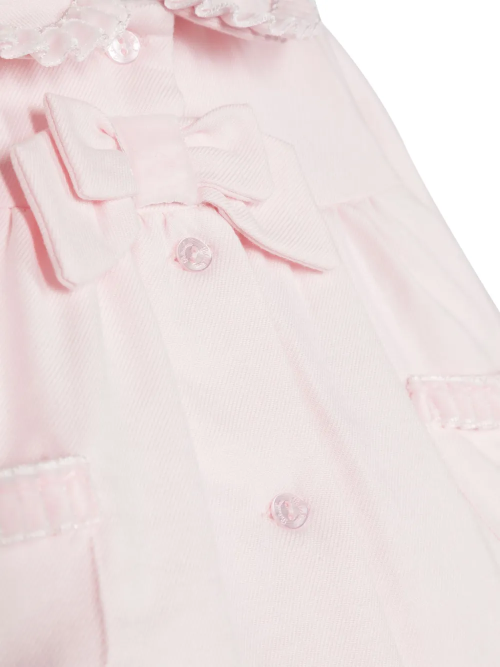 Shop Patachou Bow-detail Cotton Coat In Pink