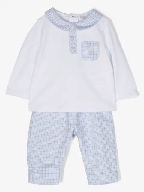 Patachou check-print long-sleeve trouser set