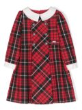 Patachou tartan-check double-breasted dress - Red