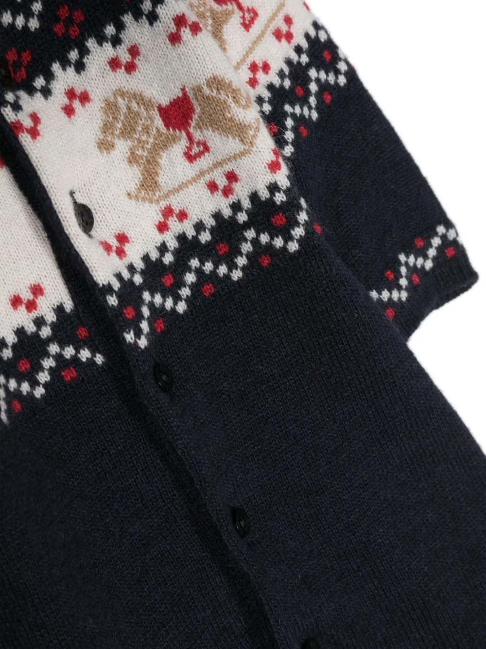 Patachou Patterned Intarsia-knit Pajamas In Blue