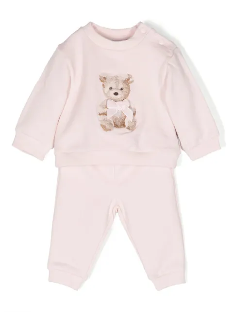 Patachou teddy bear-print cotton tracksuit set