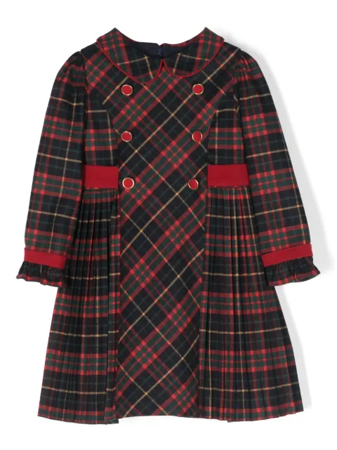Patachou tartan-plaid double-breasted dress