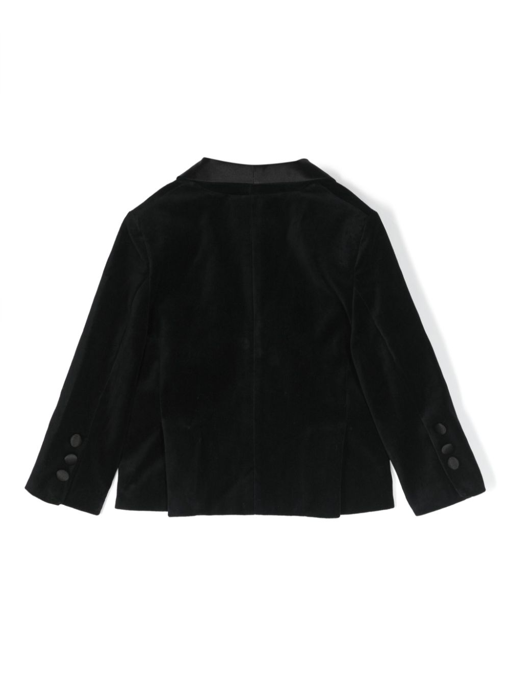 Shop Patachou Satin-trim Velvet Single-breasted Blazer In Black