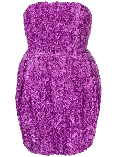 ROTATE floral-appliqué strapless minidress 