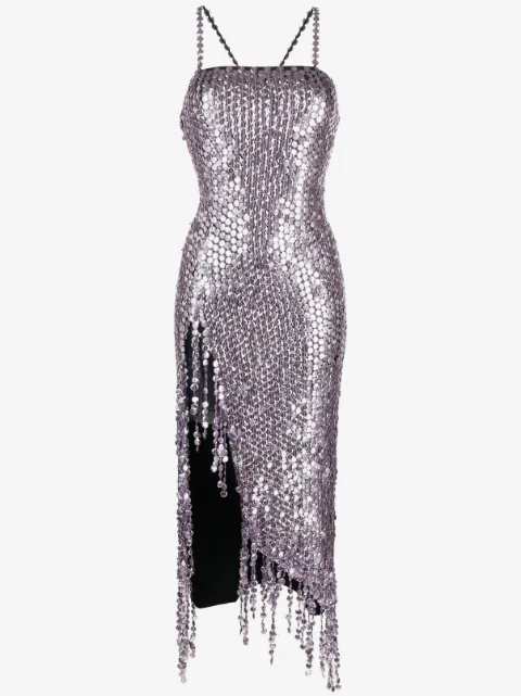 The Attico Avery pailette-embellished midi dress