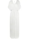 PNK gathered V-neck silk maxi dress - Silver