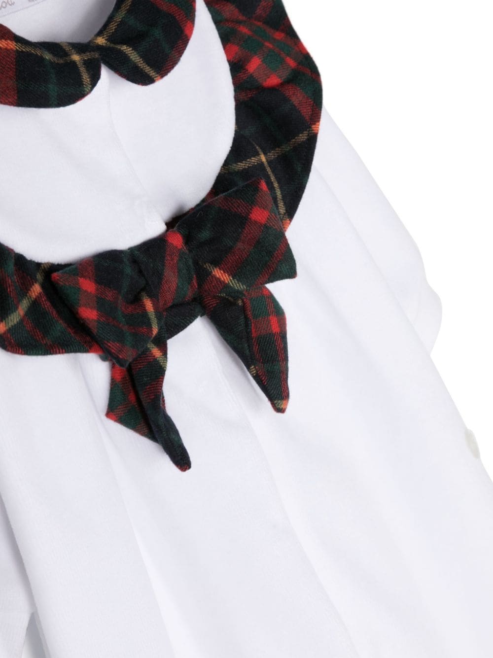 Shop Patachou Contrasting-trim Tartan-pattern Pajamas In White