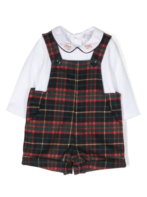 Patachou embroidered-motif tartan-pattern shorties