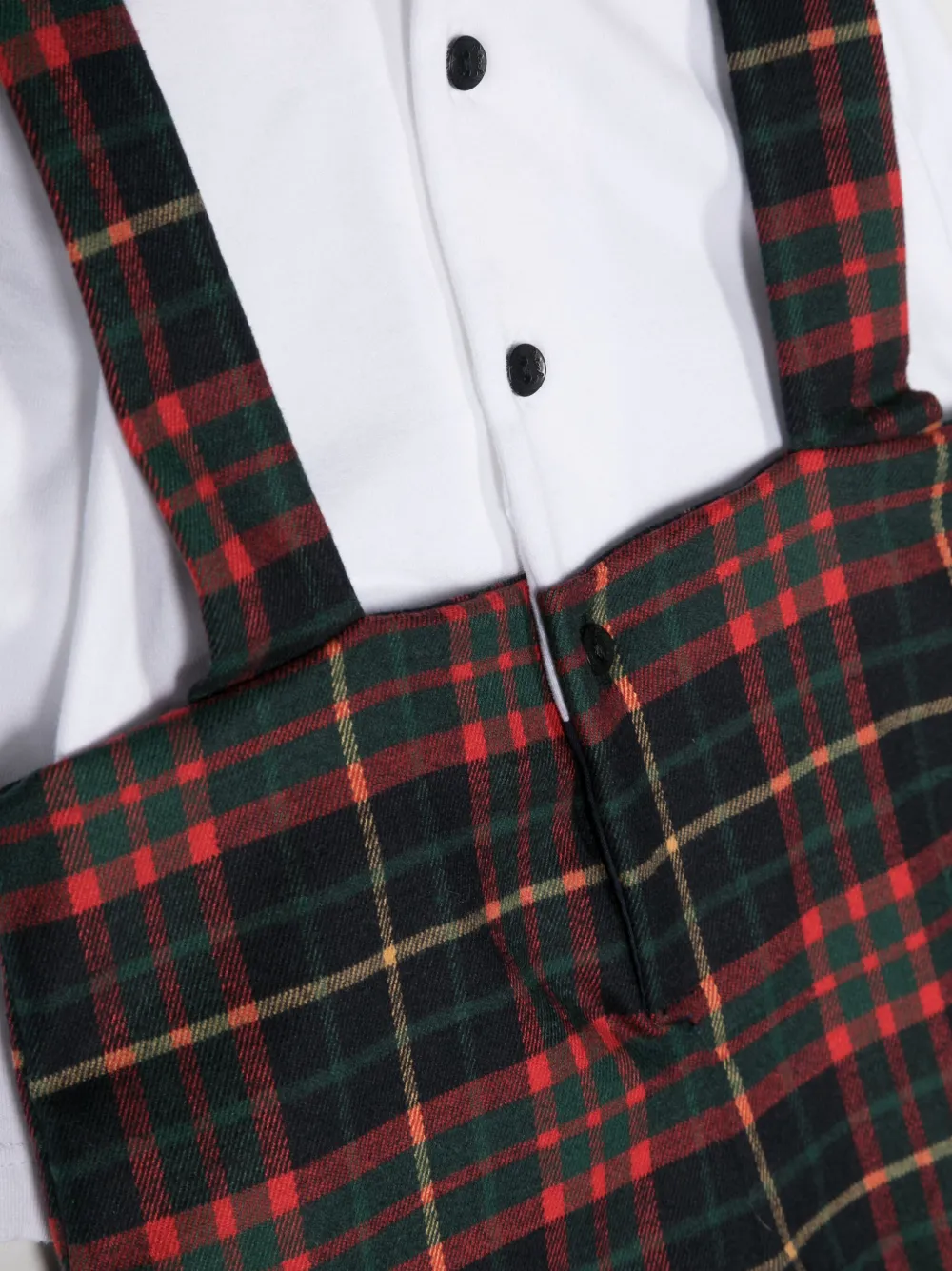 PATACHOU EMBROIDERED-MOTIF TARTAN-PATTERN SHORTIES