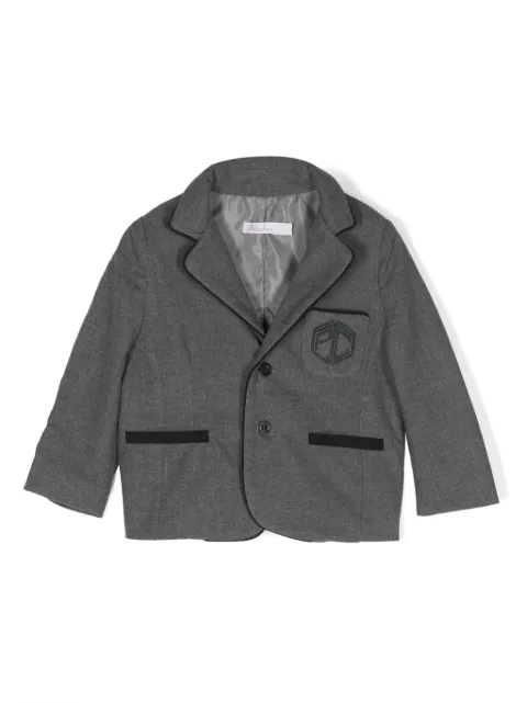 Patachou logo-embroidered single-breasted blazer