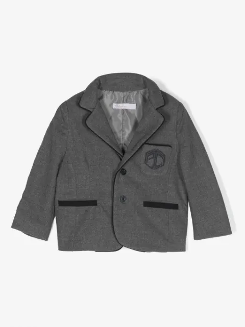 Patachou logo-embroidered single-breasted blazer