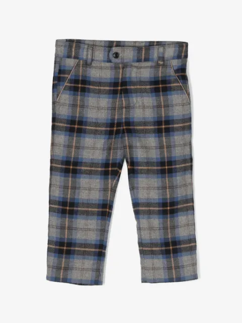 Patachou check-pattern cotton trousers