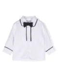 Patachou bow-detail two-tone shirt - White