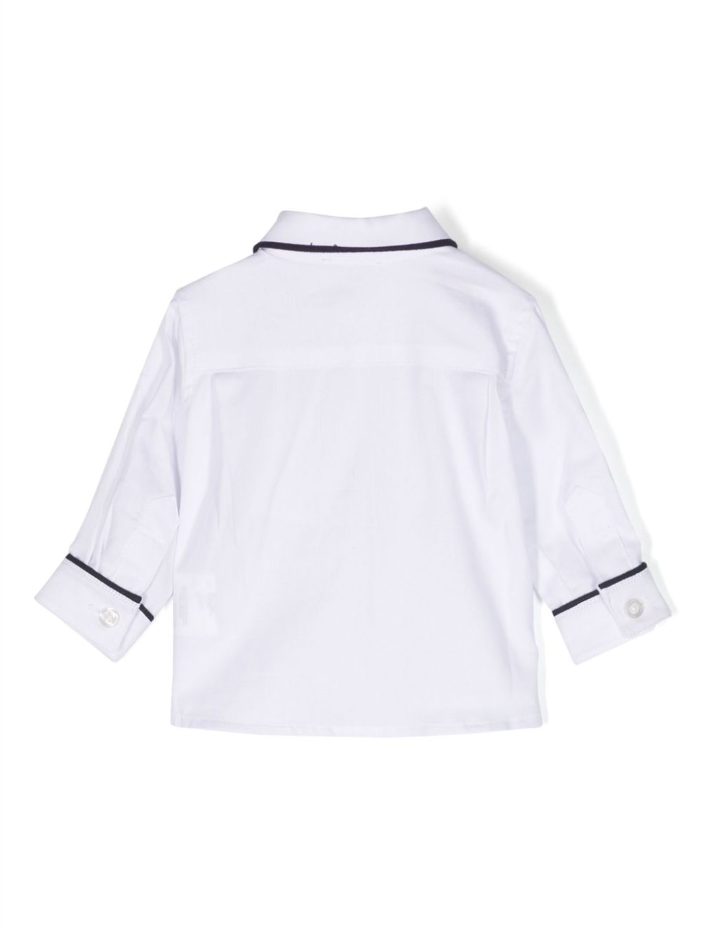 Shop Patachou Bow-detail Two-tone Shirt In White