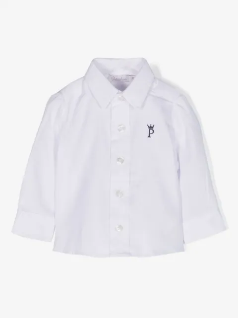 Patachou logo-embroidered cotton shirt
