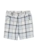 Patachou check-pattern cotton shorts - Blue