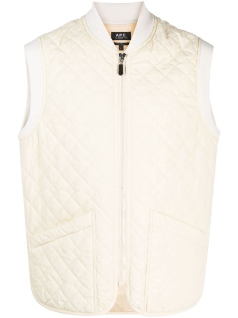 A.P.C. diamond-quilted zip-up gilet Men