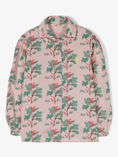The Animals Observatory logo-embroidered graphic-print shirt