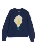 The Animals Observatory Flower intarsia-knit jumper - Blue