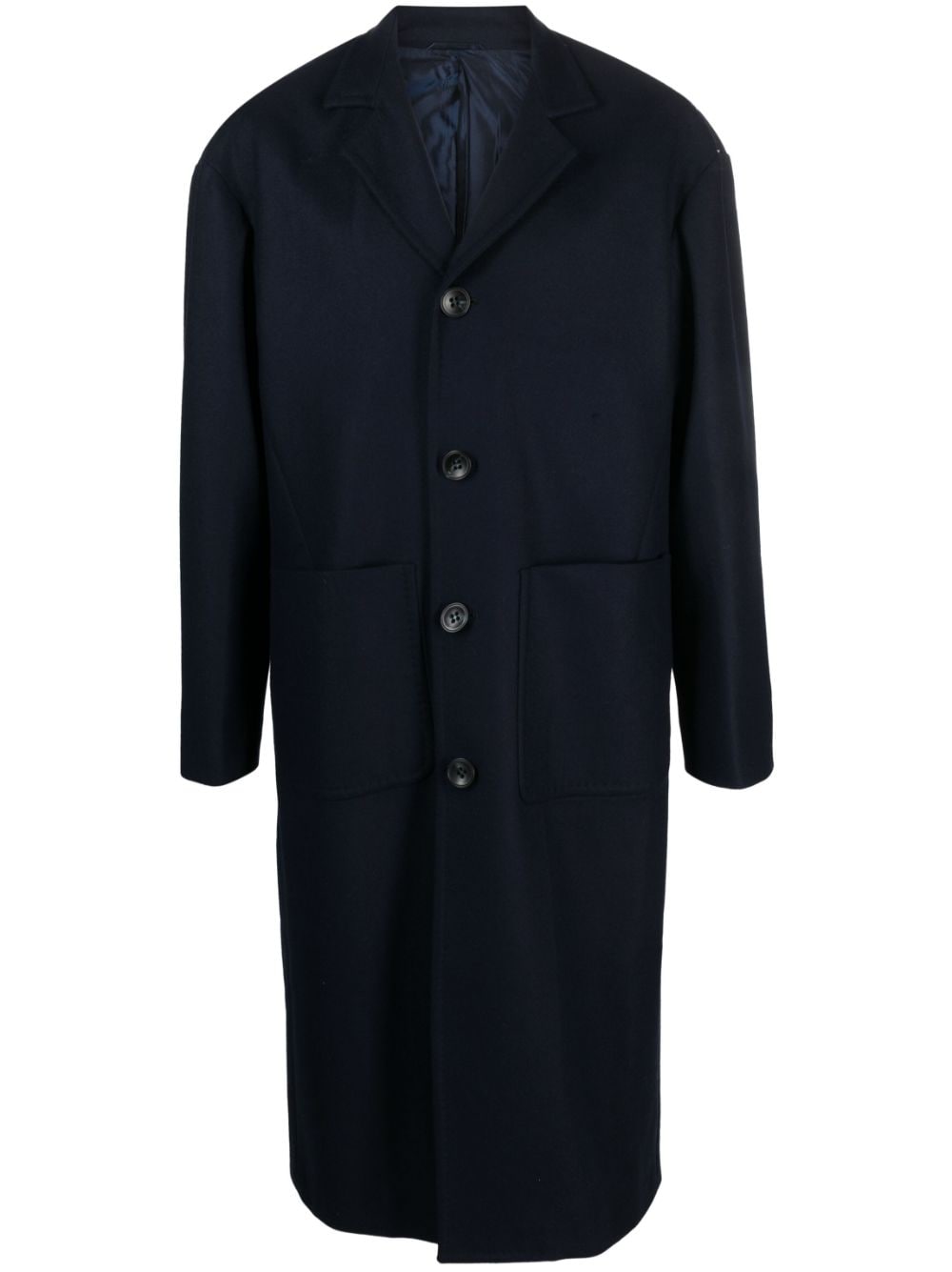 single-breasted virgin-wool coat