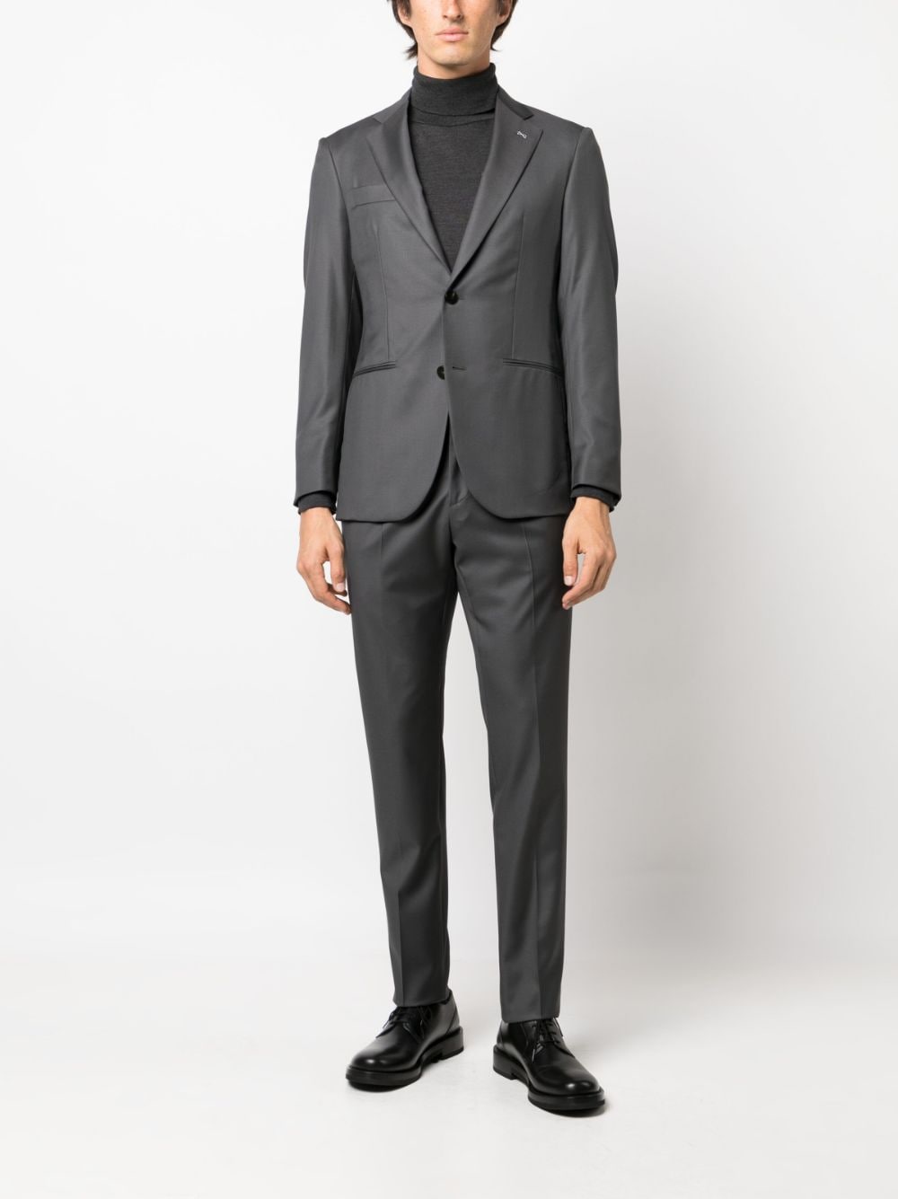 Shop D4.0 Notched-lapel Single-breasted Suit In Grau