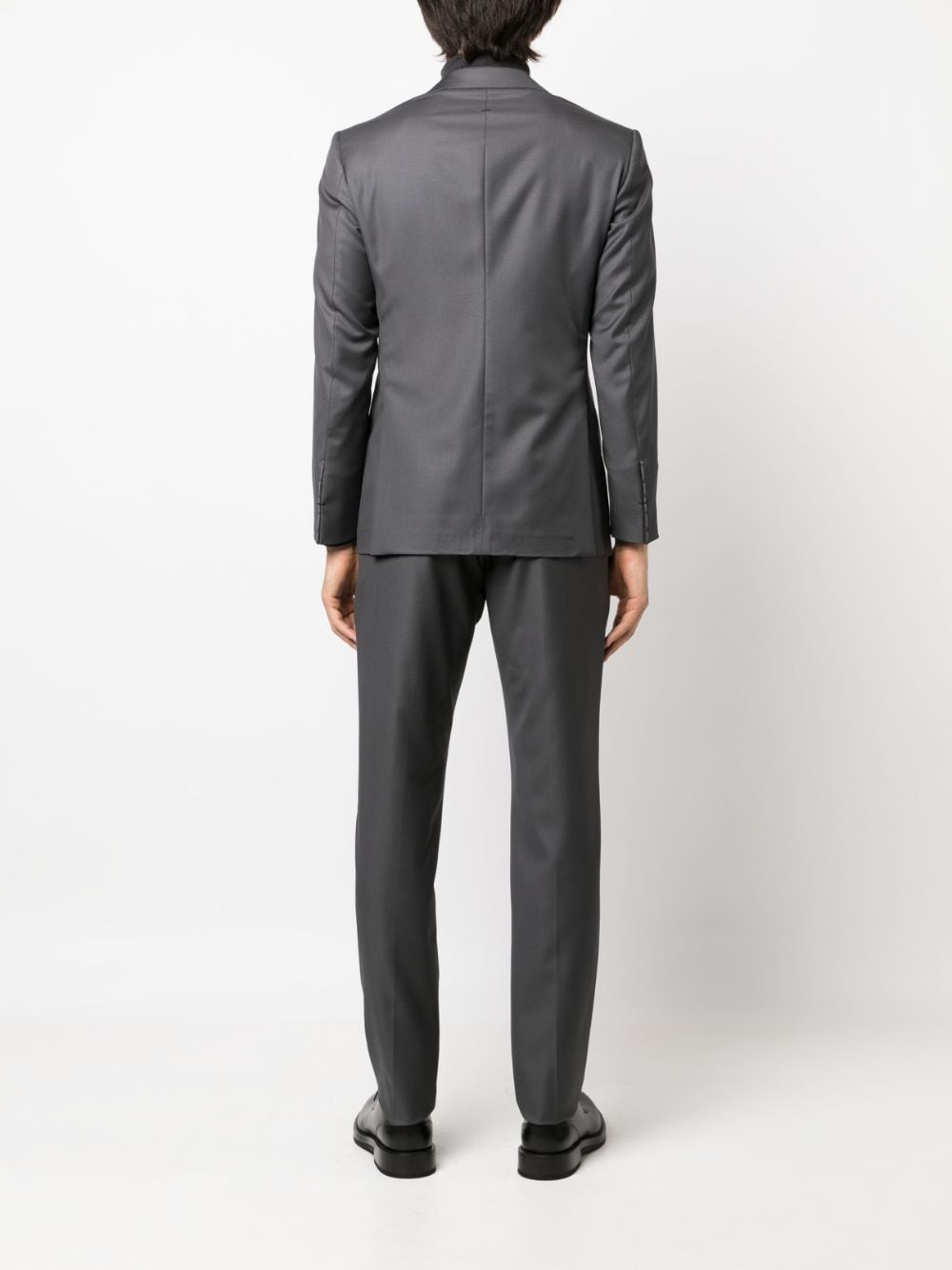 Shop D4.0 Notched-lapel Single-breasted Suit In Grau