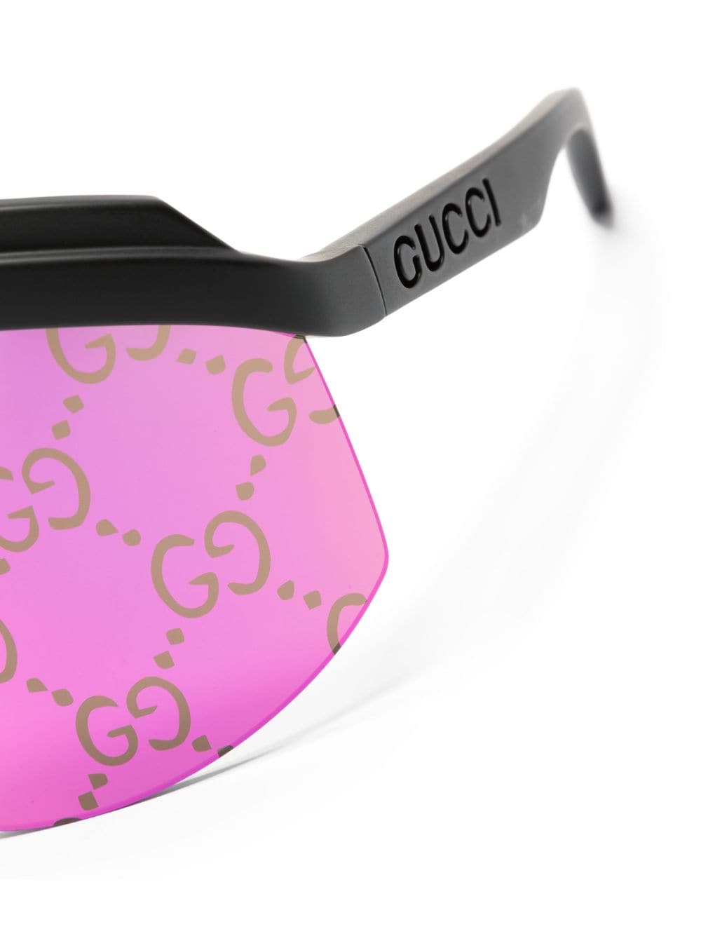 Shop Gucci Gg Mask Oversized Sunglasses In Schwarz