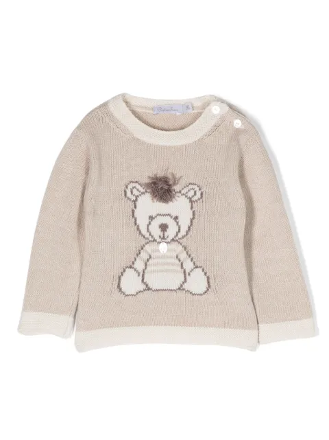 Patachou bear-motif intarsia-knit jumper