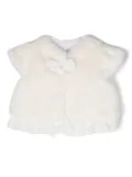 Patachou bow-detail faux-fur jacket - Neutrals