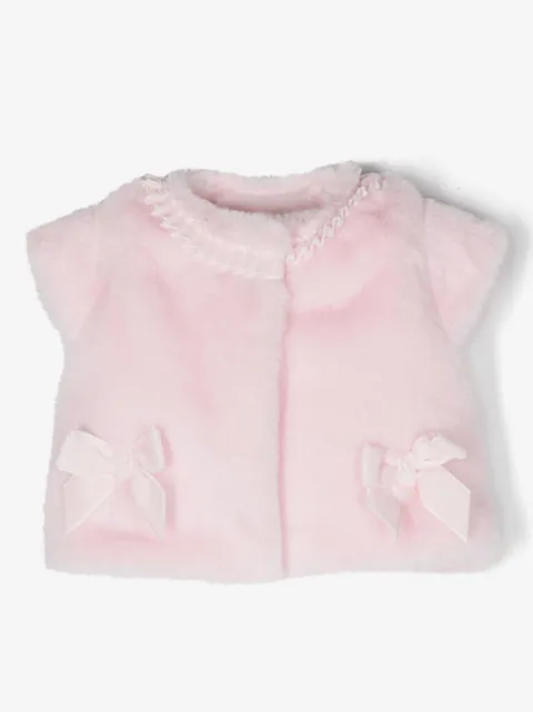 Patachou bow-detail faux-fur top