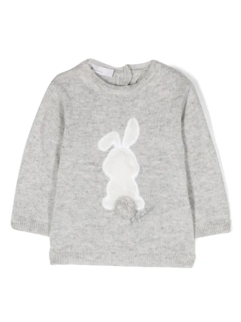 Patachou embroidered-motif fine-knit jumper