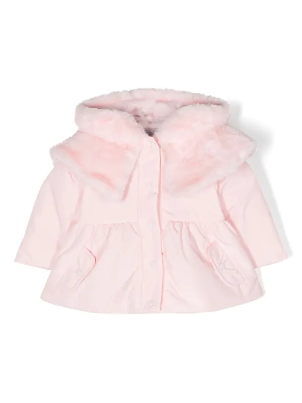 Patachou faux-fur Detail Hooded Jacket Pink FARFETCH IN