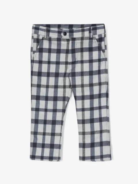 Patachou check-pattern slim-cut trousers