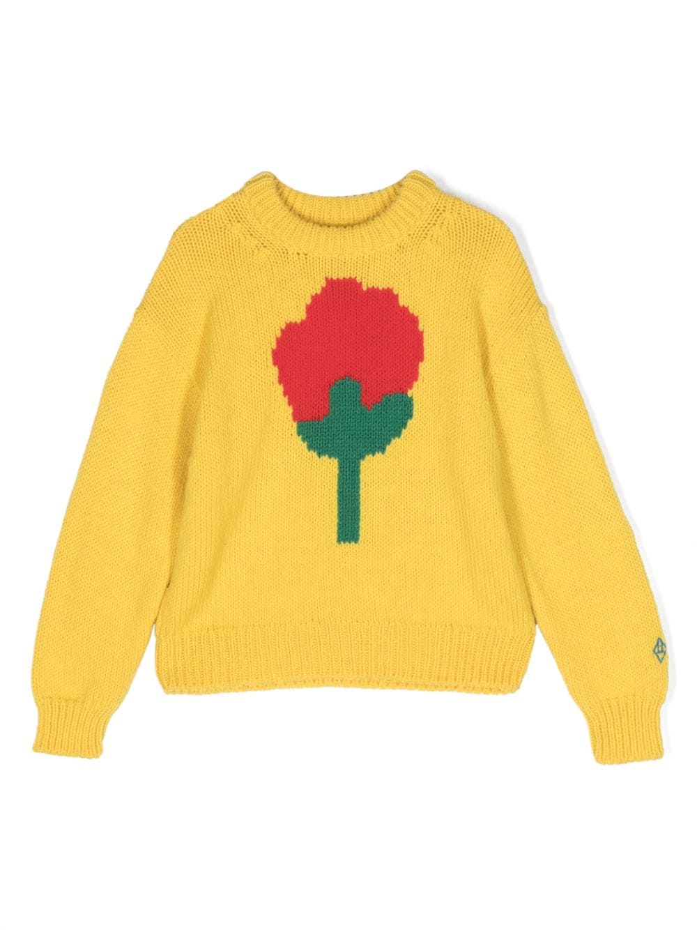 The Animals Observatory Kids' The Flower Bull Wool Jumper In Yellow