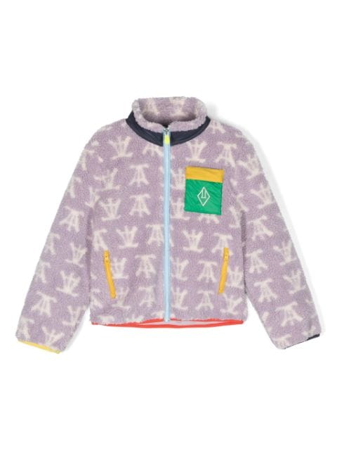 The Animals Observatory logo-embroidered zip-up jacket 