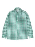 The Animals Observatory logo-embroidered checked shirt - Green