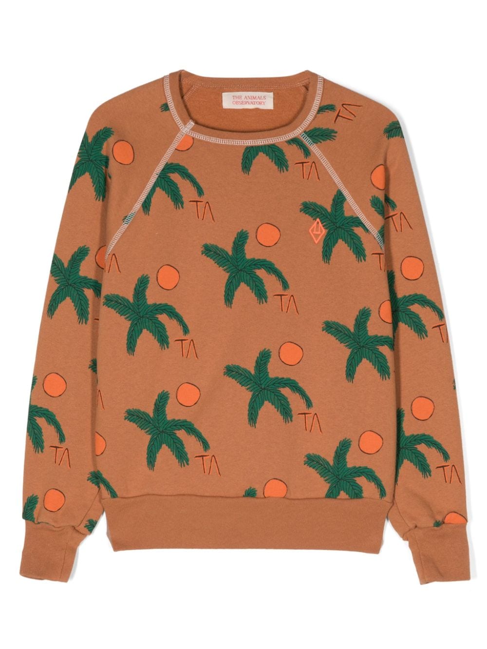 the animals observatory sweat shark kids en coton - marron