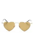 Saint Laurent Eyewear Loulou heart-frame sunglasses - Gold