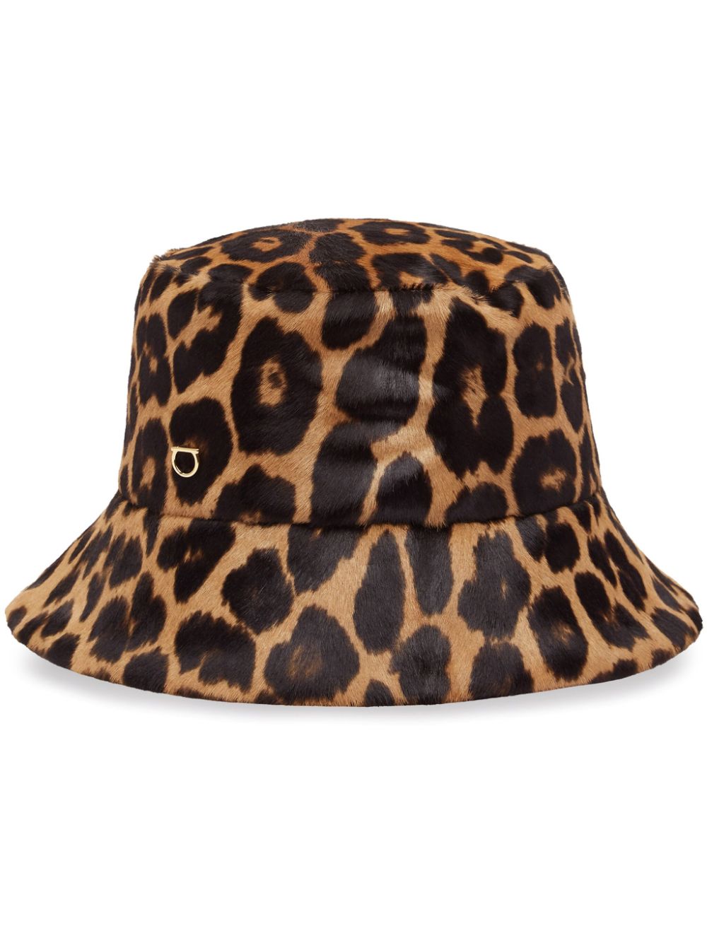 leopard-print pony hair bucket hat