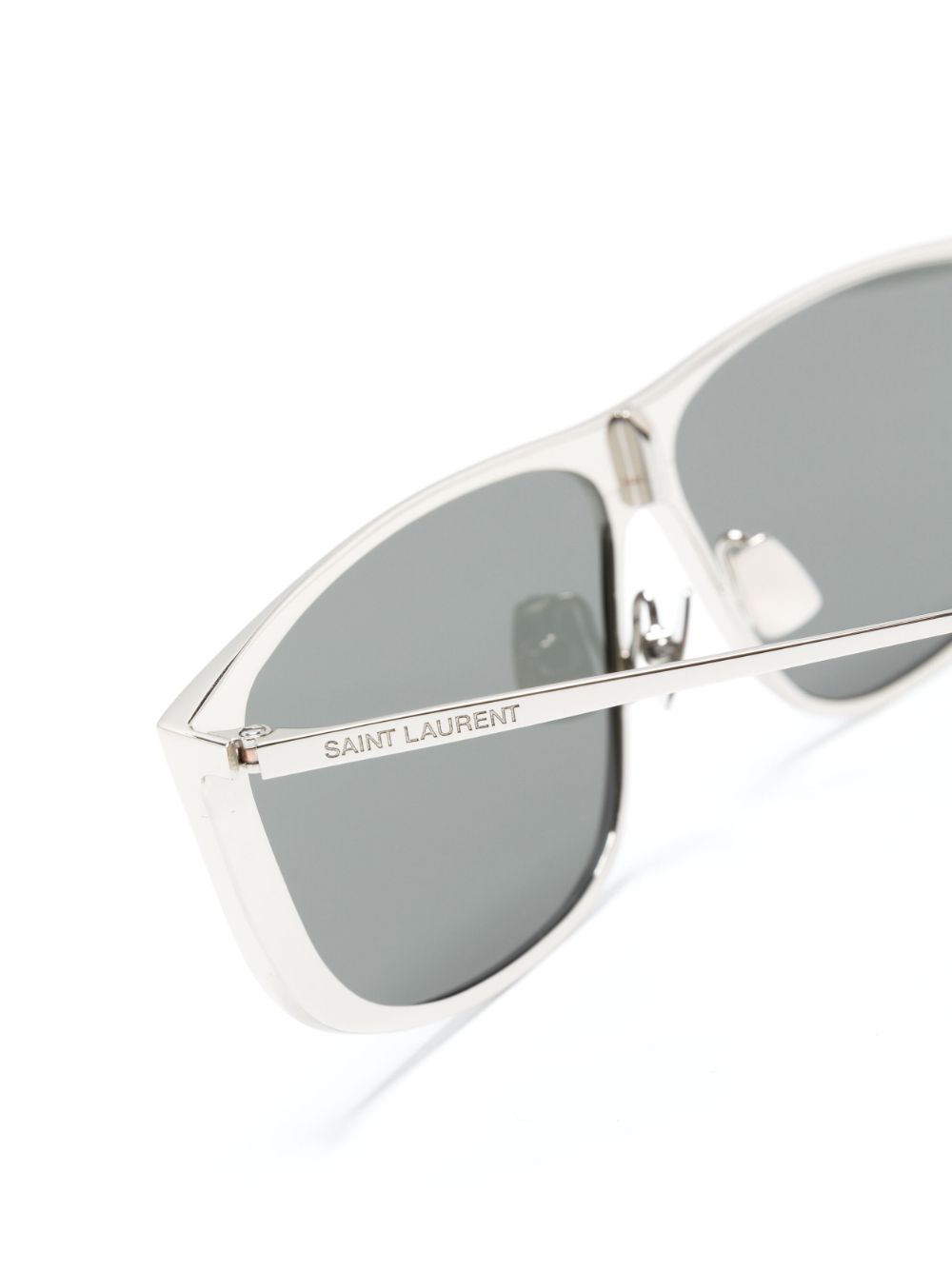 Shop Saint Laurent Luna Logo-embossed Sunglasses In Silber