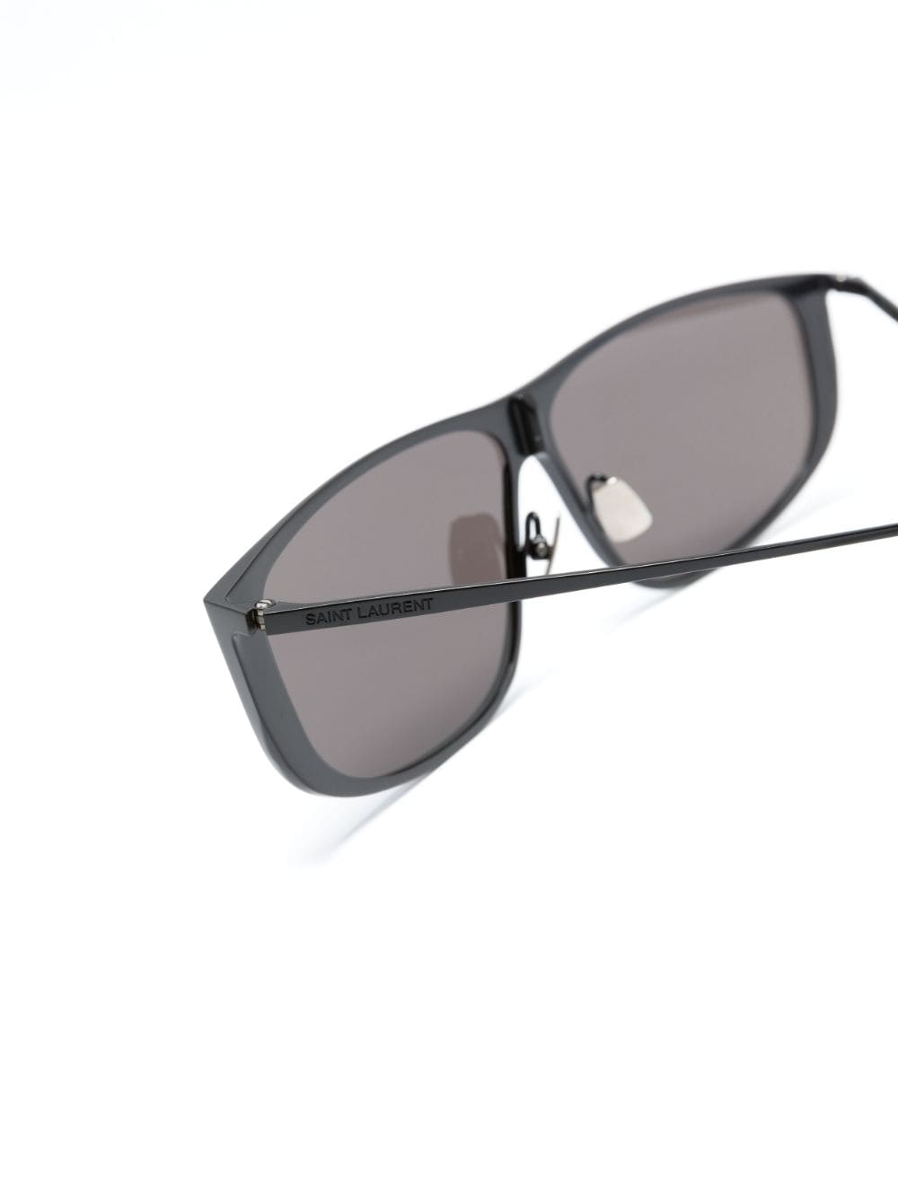 Shop Saint Laurent Luna Logo-embossed Sunglasses In Black