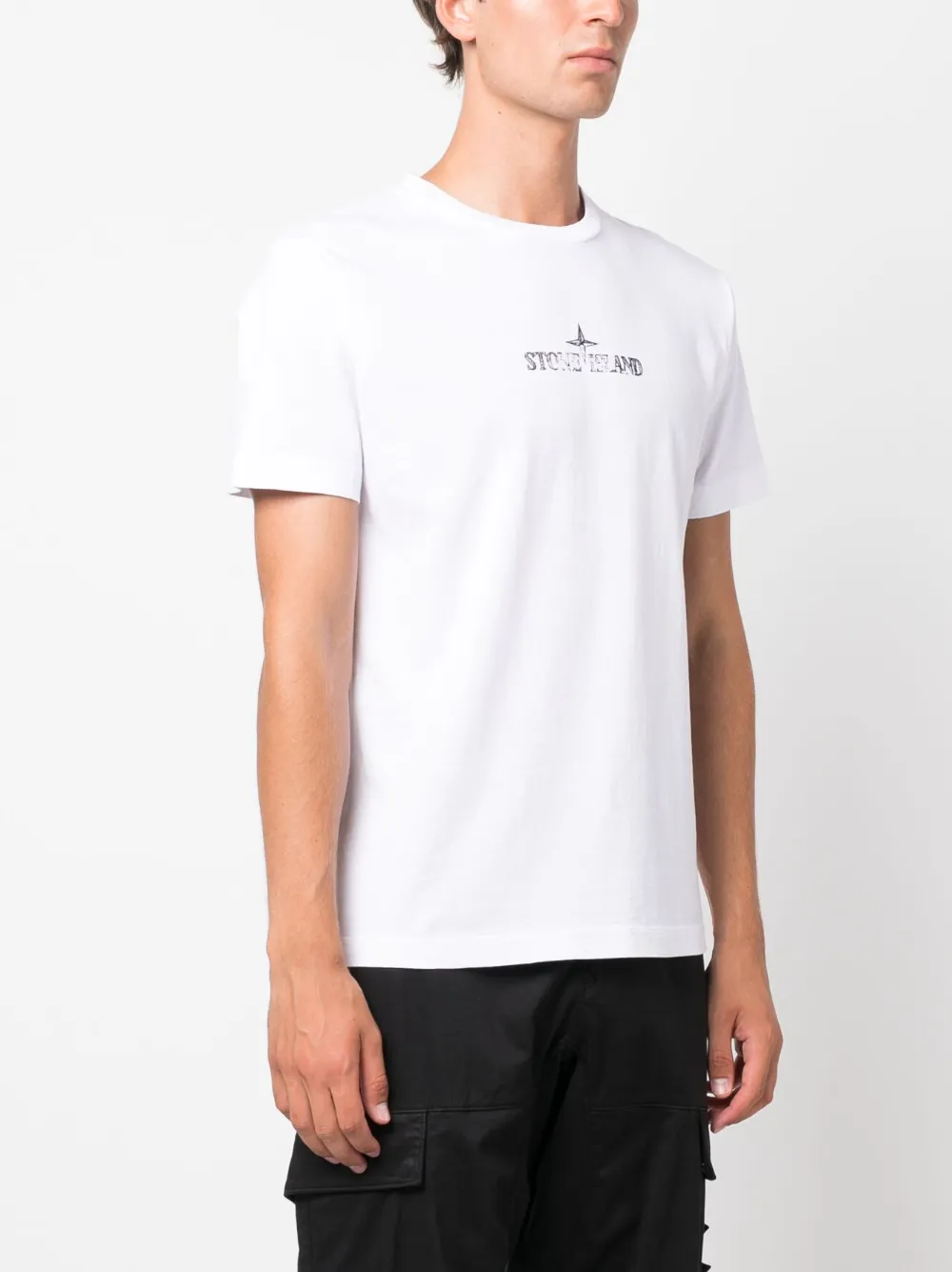 Stone Island T-shirt met logoprint Wit
